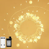 Copper Wire Firecracker Christmas Lights, 26Ft 400Led Plug-In Twinkle Cluster Fairy Lights For Christmas Tree With Remot