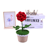 Hand-Woven Red Roses Never-Fading Rose Artificial Flowers Are Used For Display, Table Decorations And Handmade Vases As Unique Gifts For Girlfriends, Wives, Mothers, Friends And Classmates