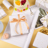 Gift Wrapping Paper Roll - 17Inch×33Feet, White And Gold Foil Wrapping Paper, Silver And Gold Foil Flake Design, Matte Kraft Gift Wrap Paper For Birthday Wedding Baby Shower Christmas And All Occasions