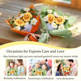 Handmade Crochet Graduation Sunflower Bouquet,Pink Knitted Flower Bouquet Perfect Graduation Gift For Her/Him, Ideal Photo Prop & Grad Party Decor (Orange)