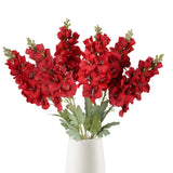 6Pcs Red Gladiolus Artificial Flowers 33.5In Long Stem Fake Silk Flowers Faux Gladiolus For Tall Vases Wedding Home Party Centerpieces Table Decorations Floral Arrangements (Red)