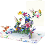 Hummingbird Pop Up Card – Handmade 3D Flower Birthday Card For Mom Or Women – Encouragement Or Thinking Of You Greeting Card
