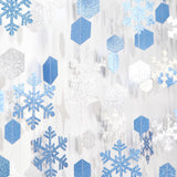 Snowflake-Snow Silver-Blue Christmas Party-Decorations Streamers - 52Ft White Winter Wonderland Frozen Hanging Paper Garland Banner,Birthday Wedding Baby Bridal Shower New Year Supplies Decor