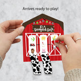Big Dot of Happiness Farm Animals - Barnyard Baby Shower or Birthday Party Game Pickle Cards - Pull Tabs 3-in-a-Row - Set of 12