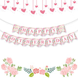Happy Mothers Day Banner - Pink Mother's Day Decorations Banners, 2026 Best Mom Ever Sign Bunting Banner Garland for Mothers Days Home, Office, Fireplace, Wall Party Decor Supplies Favors Props