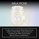 Voluspa Milk Rose, Large Candle Jar, 18 Ounce, 100 Hour Burn Time, Coconut Wax for Clean Burning, Handcrafted in The USA