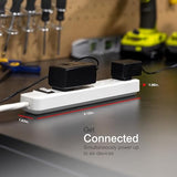 6 Outlet Power Strip 12FT Extension Cord Flat Plug Wall Mount On Off Switch White