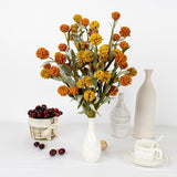 6 Pcs Artifical Fall Flowers 17 Inches Fall Floral Picks Faux Autumn Branches With Craspedia Billy Balls Flowers For Vase Table Centerpieces Living Room Indoors Decor (Orange And Yellow)