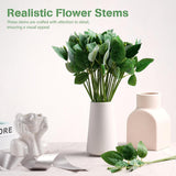 50 Pcs 13'' Rose Stems With Leaves, Fake Flower Stems, Faux Green Leaves Stems, Floral Arrangement Supplies, Diy Artificial Flowers Tools For Bouquet Wedding Party