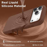 Magnetic Silicone Case Compatible with iPhone 18 Pro and iPhone 17 Pro Chocolate Brown Protective Cover