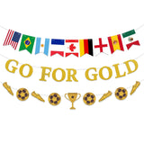 Soccer Party Banner and Country Flags, Football Party Decorations