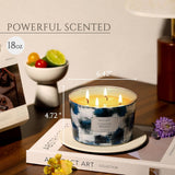 Homelights Large Jar Candle | 4-Wick Long-Lasting Scented Candles, 18Oz Natural Soy Wax Candle For Home Scented, Scandinavian Minimalist Design Gifts For Women & Men, Coastal Breeze