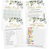 Baby Shower Games For Boy Or Girl – 4 Games And Activities, Botanical Greenery Theme, 30 Guests