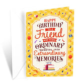 Friend Birthday Card, Made In America, Eco-Friendly, Thick Card Stock With Premium Envelope 5In X 7.75In, Packaged In Protective Mailer