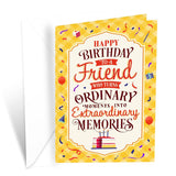 Friend Birthday Card, Made In America, Eco-Friendly, Thick Card Stock With Premium Envelope 5In X 7.75In, Packaged In Protective Mailer