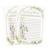 Bridal Shower Games – Wedding Phrase Guessing Game, Fun Wedding Shower Activity, Botanical Greenery Theme, For Up To 50 Guests