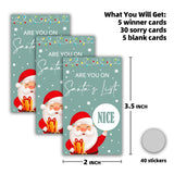 Christmas Scratch Off Cards - 40Pcs Xmas Party Scratch Prize Cards - Santa Festive Raffle Tickets For Adults Families Events Business Groups Game Supplies - A03