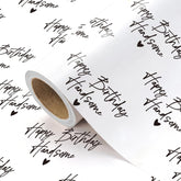Birthday Wrapping Paper For Men - Mini Roll - 17 Inch X 16.5 Feet - Happy Birthday Handsome Design For Special Friend, Boyfriend, Husband