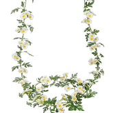 2 Pcs Wildflower Garland Spring Flowers Garland 12 Ft White Artificial Daisy Flowers And Leaves Faux Floral Vine For Mantle Baby Shower Wedding Arch Porch Staircase Summer Decor
