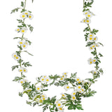 2 Pcs Wildflower Garland Spring Flowers Garland 12 Ft White Artificial Daisy Flowers And Leaves Faux Floral Vine For Mantle Baby Shower Wedding Arch Porch Staircase Summer Decor