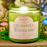 Fantasy & Tabletop Rpg Candles, Handcrafted, Coconut-Apricot Wax, Wood Wick, Firelight Fables (10 Oz Jar, Enchanted Woodland)