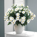 4 Pcs Artificial Silk Daisy Flower Bouquet For Home Table Centerpieces Arrangement Decoration, White