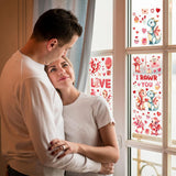 Valentine Day Window Clings - 9 Sheets Cute Dinosaur Heart Window Stickers For Home Party Decoration, I Rawr You Love Romantic Fantasy Static Clings Decals For School Holiday Party Supplies