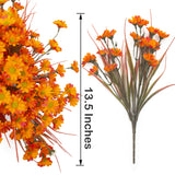 10 Bundles Artificial Flowers Outdoor Fake Fall Flowers For Outside Decoration Uv Resistant Plastic Faux Plants For Garden Window Porch Balcony Fall Wedding Thanksgiving Decor