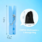 120 Pcs Baby Shower Games Funny Activities - Mini Clothes Pins, Ice Breakers For Boy Or Girl, Don'T Say Baby (Blue)