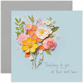 Old English Co. Thinking Of You At This Hard Time Card For Her - Blue Flower Butterfly Sympathy Card - Thoughtful Condolences Flower Bunch Card | Not 3D Card