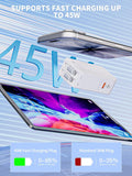 Apple MFi Certified 45W Retractable iPhone 17 Fast Charger 4 in 1 Foldable USB C Charging Block for iPhone iPad