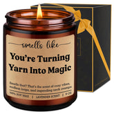 Scented Candle - Gifts For Crocheters, Knitters - Crochet Gifts, Cool Knitting Presents For Women, Friend, Mom, Men - Funny Valentine, Birthday Ideas For Crocheting Lovers, Yarn Lovers, Crafters