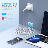 2 Pack 20W USB C Fast Wall Charger with 10FT Woven USB C Cable for iPhone 17 16 15 iPad