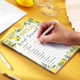 220 Pieces Lemon Bridal Shower Game Set - Bridal Shower Game Favors Wedding Cards Eucalyptus And Pencils Activity Accessories For Bride Groom Bachelorette Party Wedding Supplies