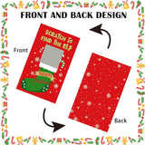 50 Pack Christmas Scratch Off Cards With Stickers For Christmas Party, Red Elf Stocking Stuffers Scratch Off Game Cards For Holiday Party Favors Raffle Giveaway Prize Drawing Supplies