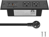 Desk Mount Power Strip 5 Outlets 8 USB Ports 4 USB C 20W Fast Charging 6FT Extension Cord Black