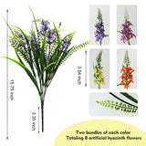 8 Bundles Artificial Flowers For Outdoors Faux Plants Greenery Shrubs Uv Resistant For Porch Balcony Patio Garden Home Decor