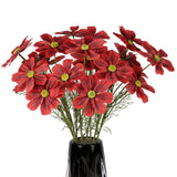 8Pcs Cosmos Silk Flowers 24'' Red Cosmos Artificial Flowers Wildflower Artificial Flowers For Wedding Party Kitchens Home Flower Arrangement Decoration(Red)