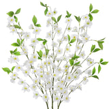 3 Pcs White Cherry Blossom Branches 39.4" Silk Flowers With Stems Long Stem Artificial Flowers For Spring Summer Indoor Decoration Faux Flower For Vase Arrangements Table Centerpiece Wedding Decor