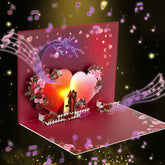 Valentine'S Day Card With Light & Music, Romantic Pop Up Greeting Card, Anniversary, With Envelope.