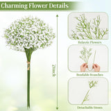 Babys Breath Artificial Flowers, 10 Pcs White Baby Breath Flowers Artificial Bulk, Fake Babys Breath Gypsophila Real Touch Faux Babys Breath For Wedding Floral Arrangement Home Decor