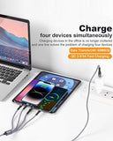2 Pack 4 in 1 USB C Fast Charging Splitter Cable 4FT for Phone & Tablet