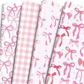 Pink Bow Wrapping Paper - Cute Baby Shower & Wrap Paper For Xmas, Birthday, Bridal & Bachelorette Parties