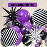Black Purple Silver Balloon Garland Kit Gothic Purple Balloon Arch For Nightmare Vampirina Party Decorations Backdrop Halloween Christmas Gothic Birthday Party Supplies Lavender Decor