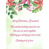 Merry Christmas Card For Grandma - | Made From Real Bamboo | 6" X 4.5" - 1 Pack (Envelope Included) | Laser Cut, Ornament Themed Grandma Christmas Card From Grand Kids Or Great Grand Kids