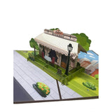 3D Pop Up Greeting Card – Café & Restaurant Scene With Outdoor Dining, Handmade Paper Art, Birthday, Thank You, Anniversary, Travel & Food Lover Gift With Envelope H18