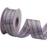 Wired Purple Ribbon Plaid Taffeta,1-1/2" X 10Meters,For Easter,Spring, Summer, Birthday, Wreath, Birthday, Gift Bows, Christmas