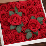 Artificial Flowers 25Pcs Real Looking Fake Roses With Stems For Diy Wedding Bouquets Baby Shower Centerpieces Floral Arrangements Party Tables Home Decorations