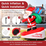 6Ft Christmas Inflatables Decorations Outdoor?Blow Up Skiing Santa Claus With Built-In Leds Lights For Indoor Holiday Pa