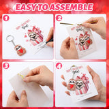 28 Valentine'S Day Cards Keychains Gift For Guests Valentine'S Greeting Cards Keychains Exchange Gift For Family Gifts(Sloth)